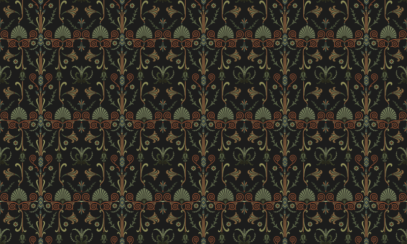 Alfombra vinílica vintage patrones botánicos ornamentados - TenVinilo