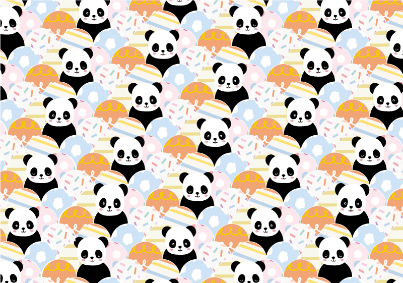 Aflombra vinílica animales Diseño de panda animal patchwork - TenVinilo