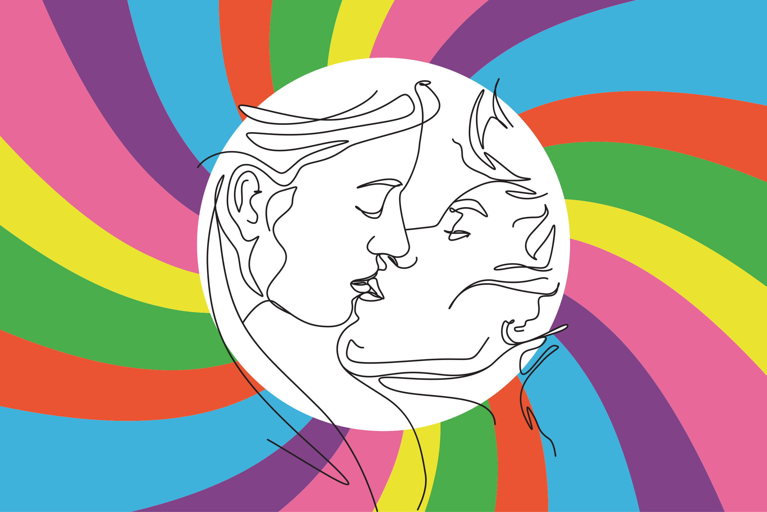 Alfombra vinílica infantil silueta de beso colorido - TenVinilo