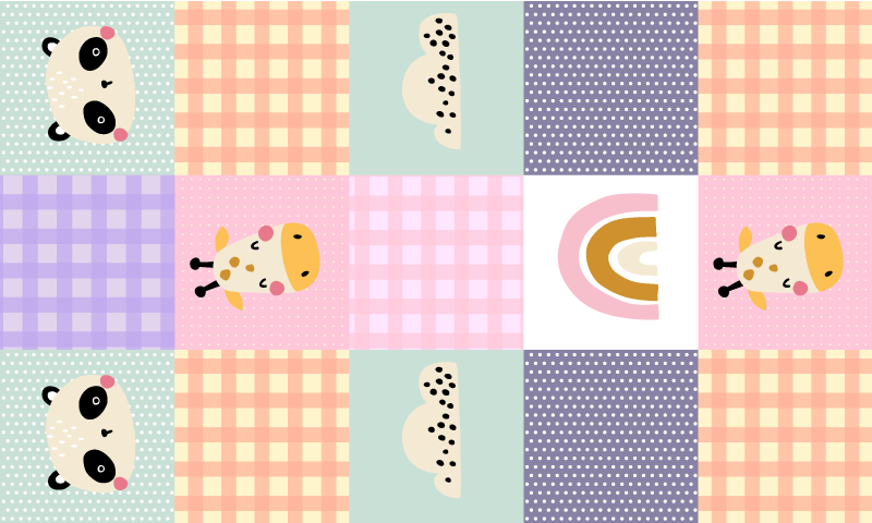 Alfombra vinílica infantil Diseños de bloques múltiples - TenVinilo