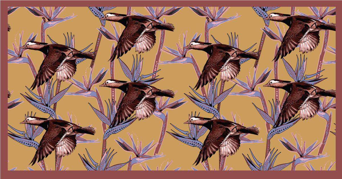 Aflombra vinílica animales patrón de patos voladores - TenVinilo