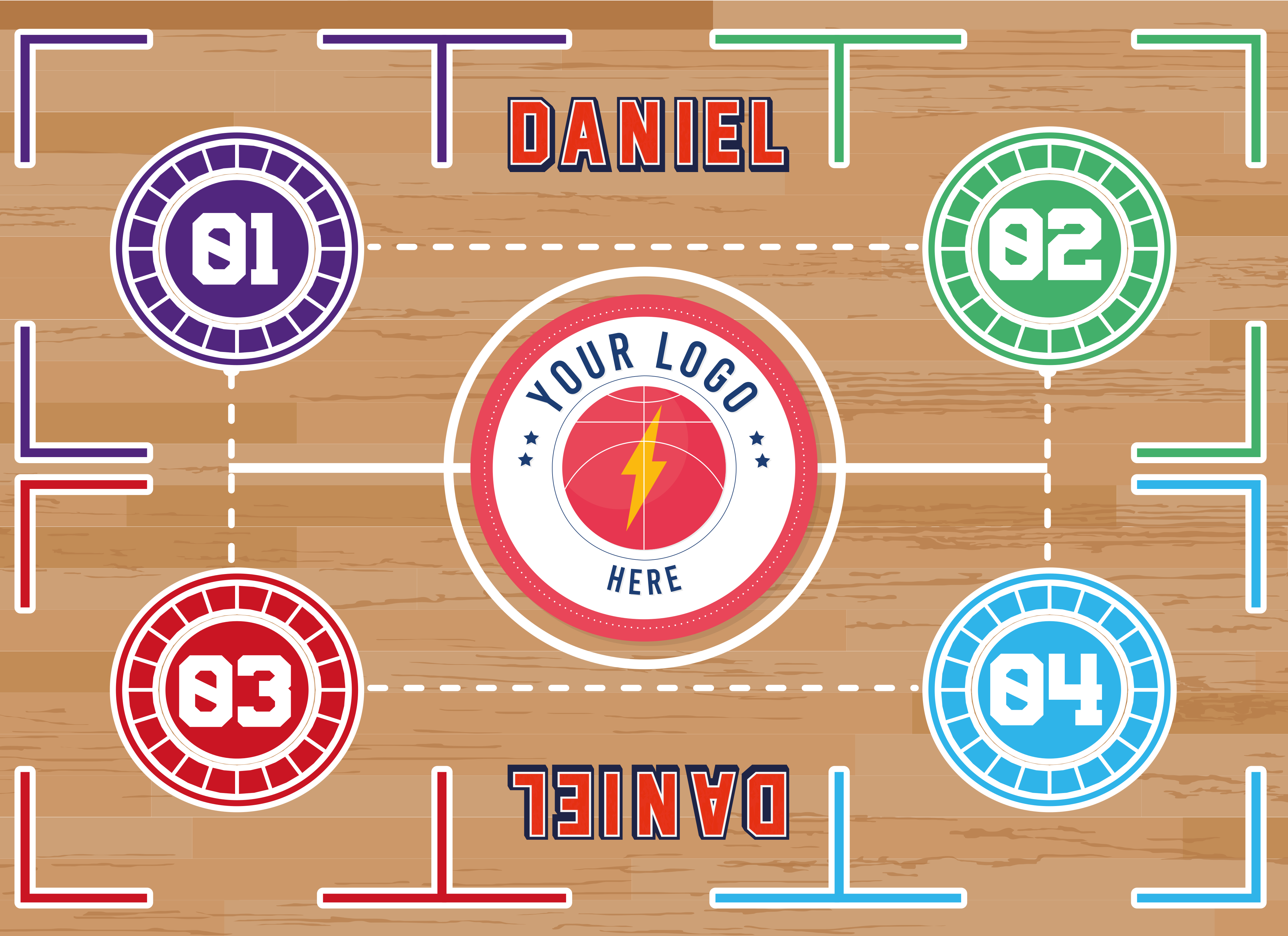 Alfombra vinilo rectangular entrenamiento de canasta - TenVinilo