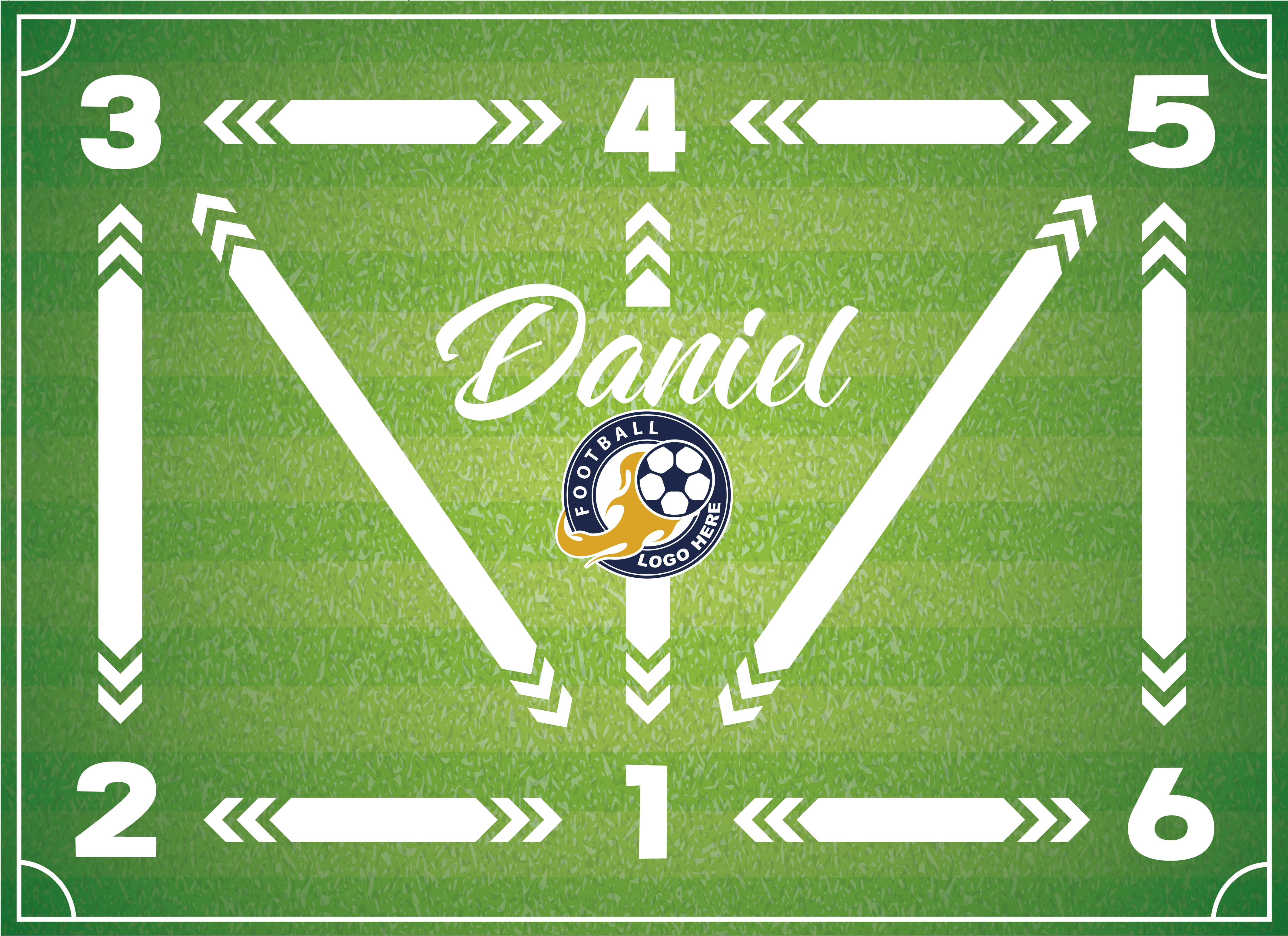 Alfombra vinilo rectangular entrenamiento de fútbol - TenVinilo