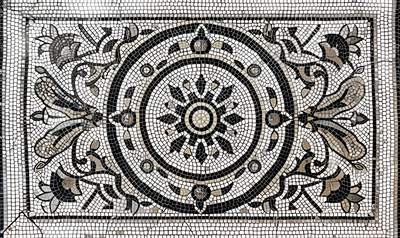 Alfombra vinilo comedor diseño art nouveau - TenVinilo