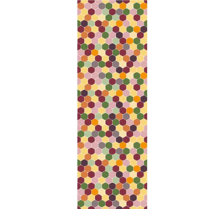 Papel tapiz azulejos pequeños hexágonos de colores - TenVinilo