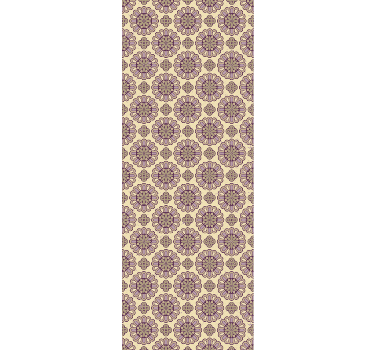 Papel tapiz floral patrón beige adornado - TenVinilo