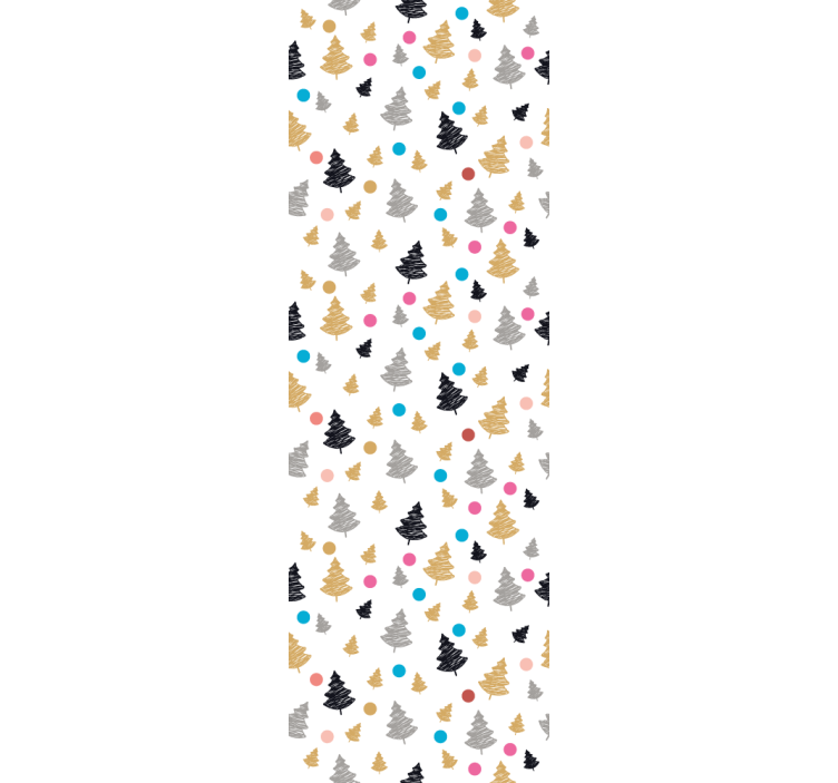 Papel tapiz árboles patrón de pino colorido - TenVinilo