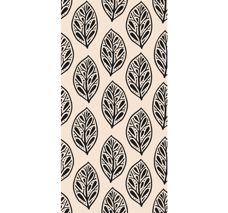 Papel tapiz hojas elegante arreglo beige - TenVinilo