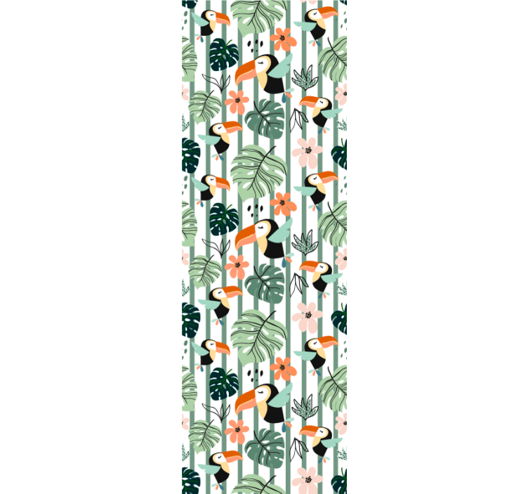 Papel tapiz animales tema de tucán tropical - TenVinilo