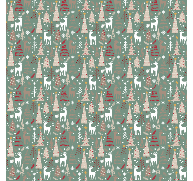 Papel tapiz navidad patrón de bosque navideño - TenVinilo