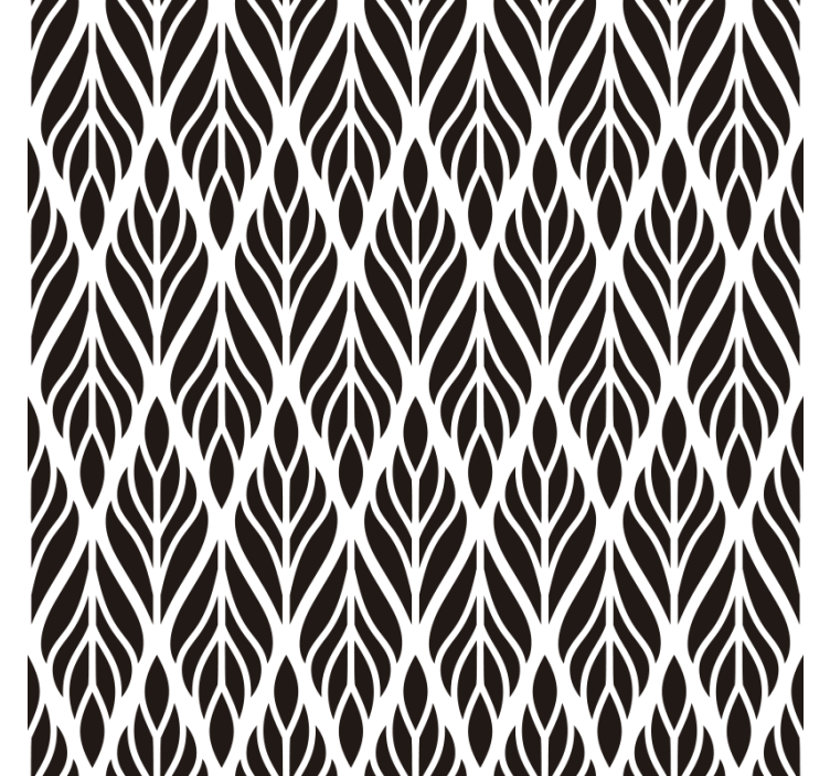 Papel tapiz para sala hojas negras elegantes - TenVinilo