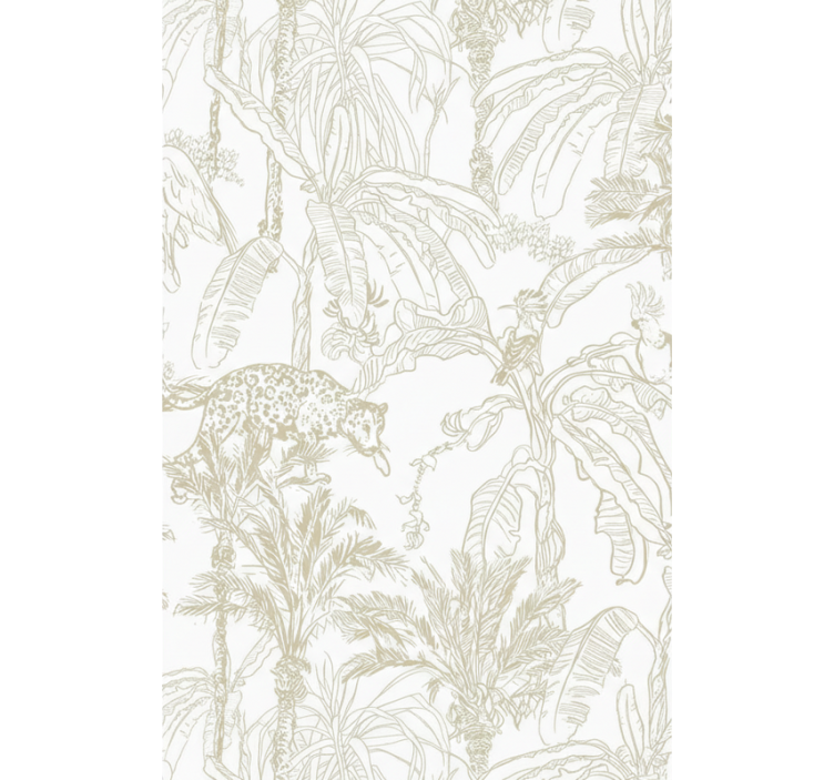 Papel tapiz para sala patrón toile tropical - TenVinilo