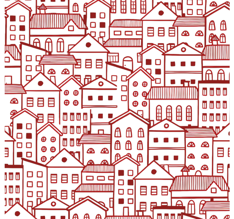 Papel tapiz textura efecto cómic ciudad moderna - TenVinilo