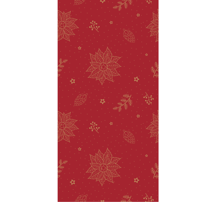 Papel tapiz navidad patrón navideño con flores vintage - TenVinilo