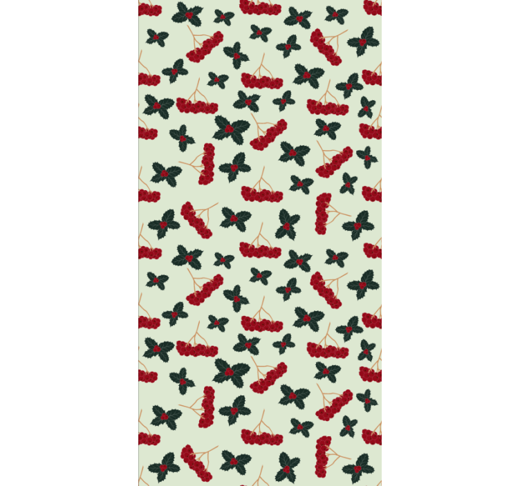Papel tapiz navidad patrón de bayas dibujadas a mano - TenVinilo