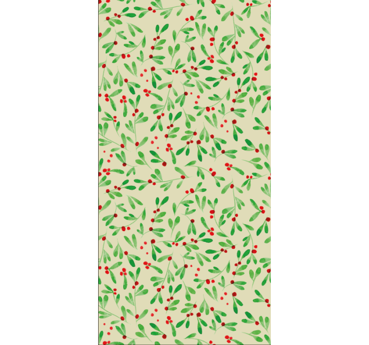 Papel tapiz navidad patrón de bayas navideñas - TenVinilo