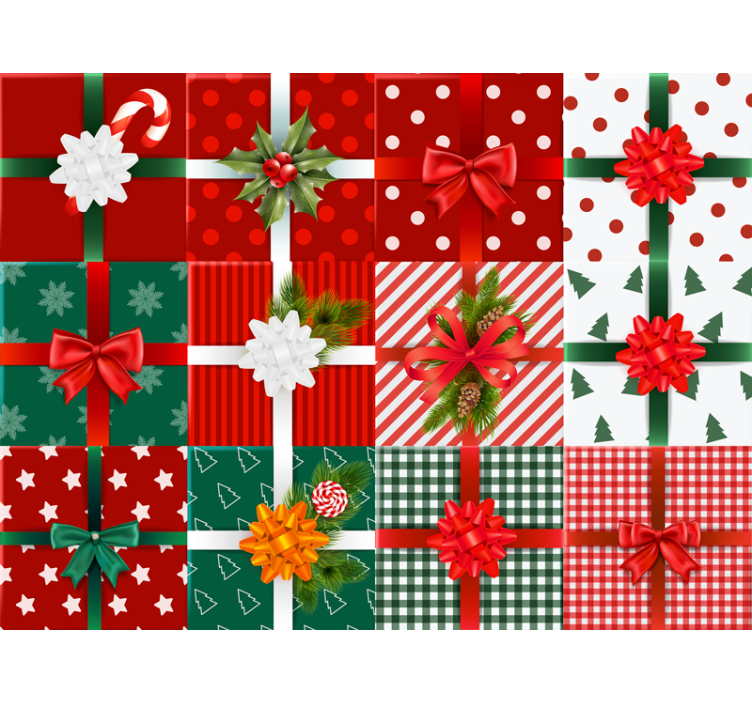 Papel tapiz navidad patrones de regalos festivos - TenVinilo