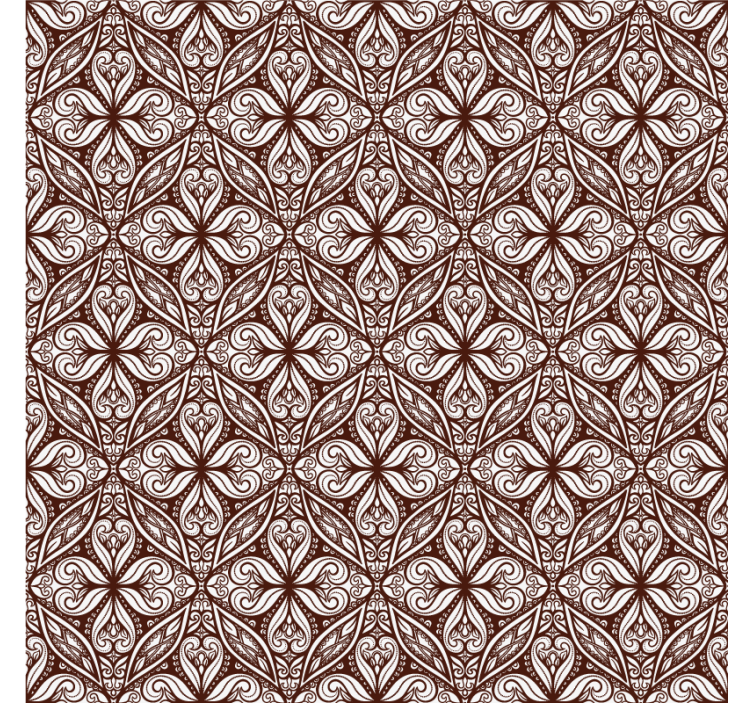 Papel tapiz vintage patrón floral marrón - TenVinilo