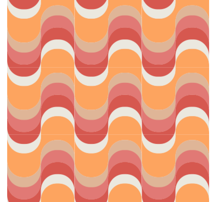 Papel tapiz vintage motivo de olas vibrantes - TenVinilo