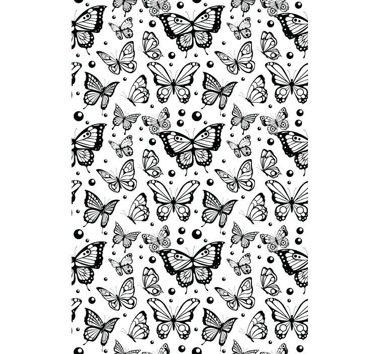 Papel tapiz mariposas en colores monocolor y puntos - TenVinilo