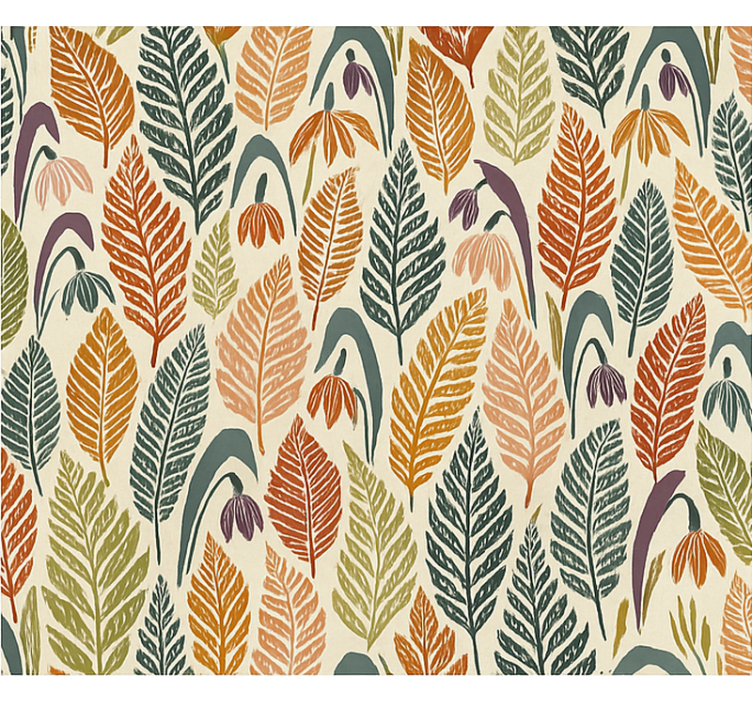 Papel tapiz nórdico flores de campanilla multicolores - TenVinilo