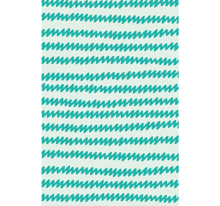Papel tapiz nórdico zig zag a mano en aqua y blanco - TenVinilo