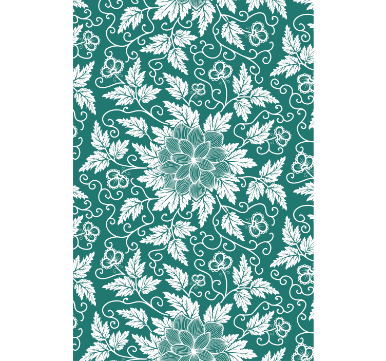 Papel tapiz para sala ornamento floral vintage - TenVinilo