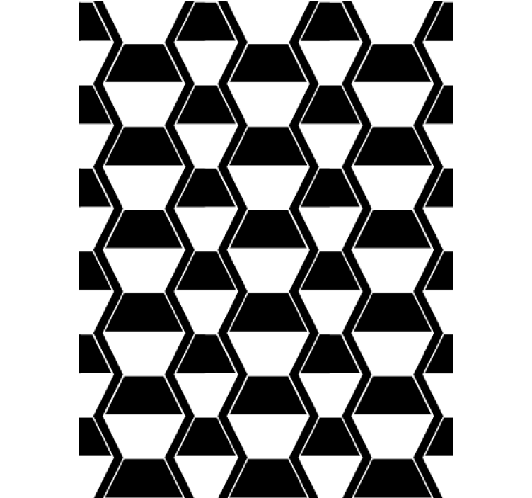 Papel tapiz para sala hexágonos en blanco y negro - TenVinilo