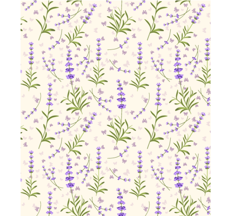 Papel tapiz para sala patrón floral lavanda - TenVinilo
