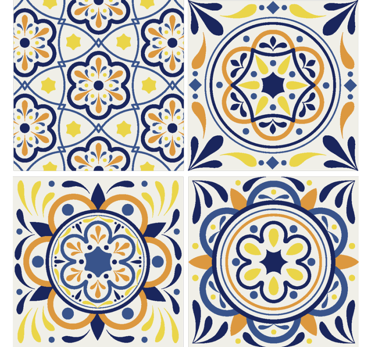 Papel tapiz azulejos estilo portugués - TenVinilo