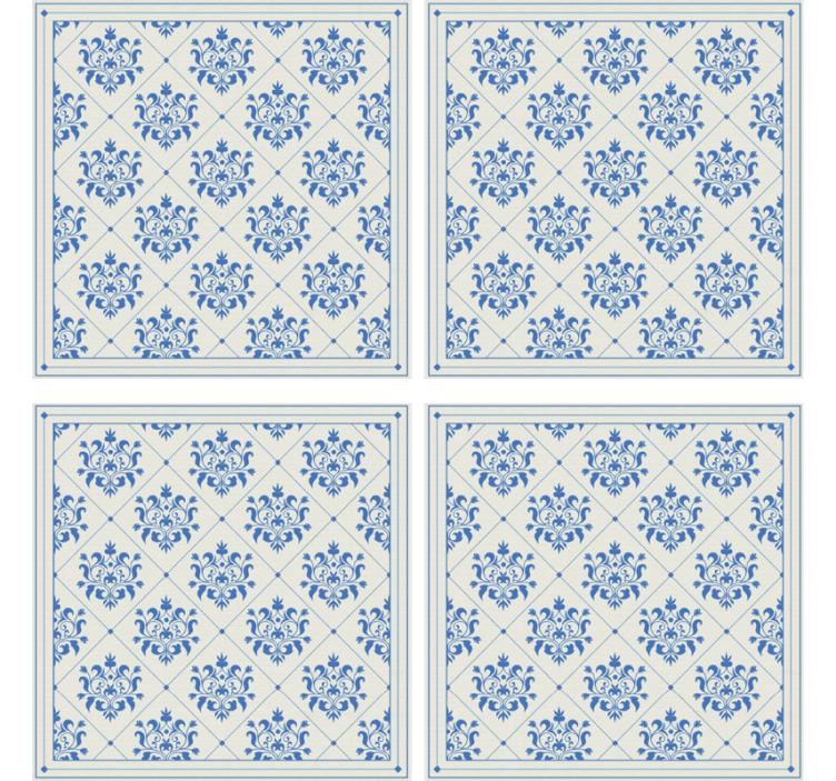 Papel tapiz azulejos patrón floral y ornamental vintage - TenVinilo