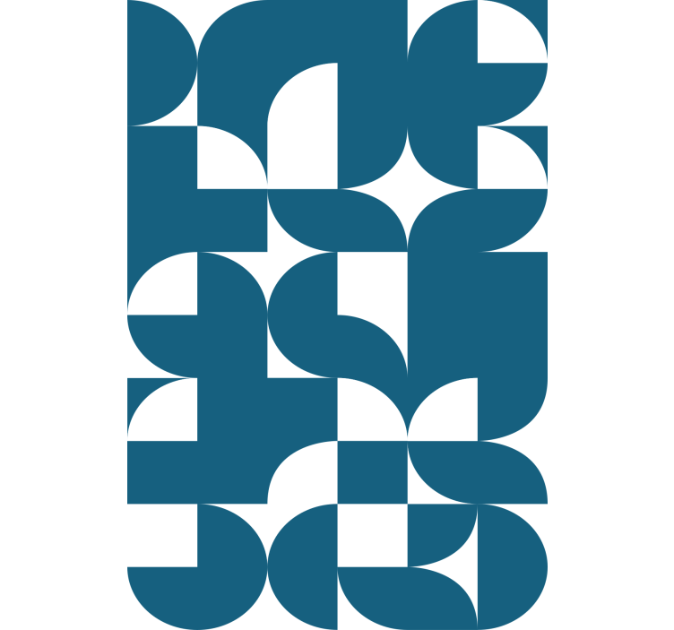 Papel tapiz geométrico patrón artístico círculos azules - TenVinilo