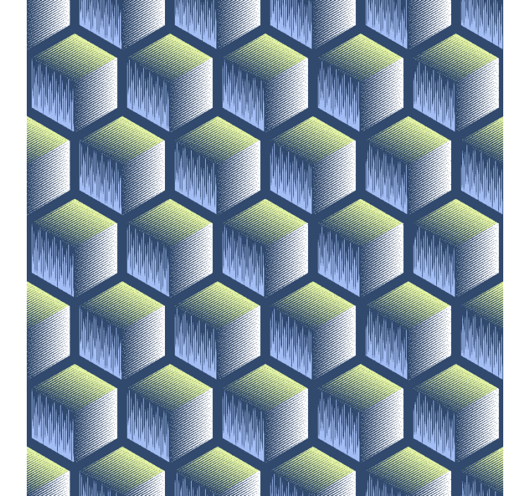 Papel tapiz geométrico patrón de cubos hexagonales - TenVinilo