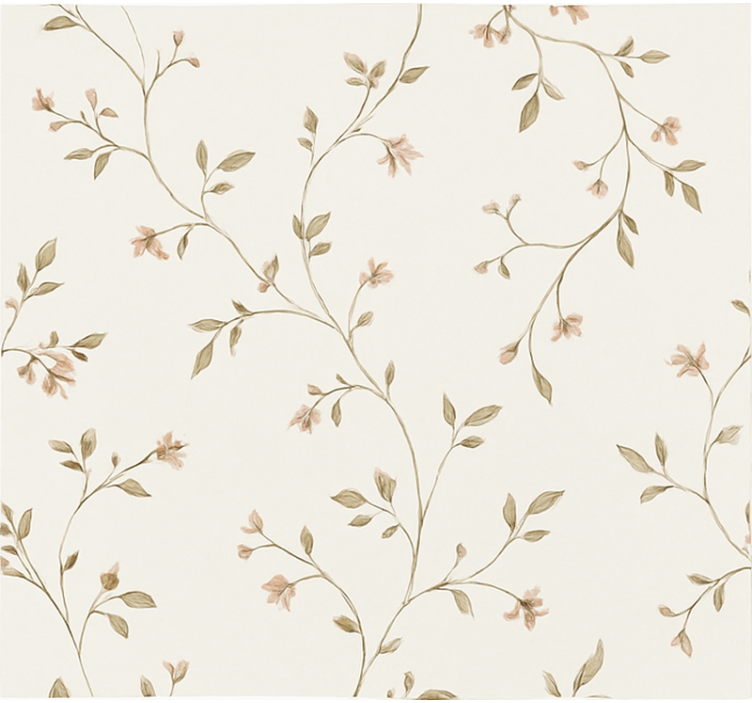 Papel tapiz para sala fondo blanco con flores - TenVinilo