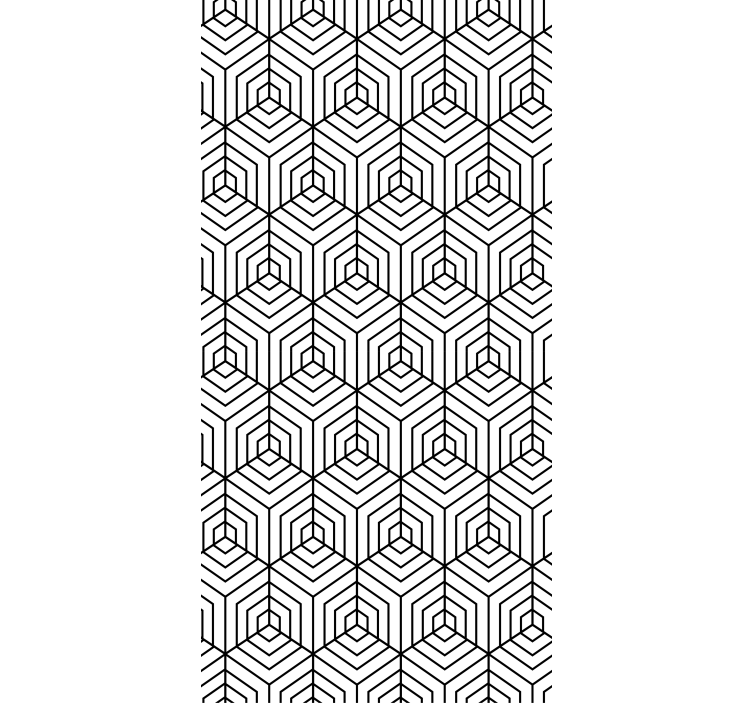 Papel tapiz moderno hexágonos en blanco y negro - TenVinilo