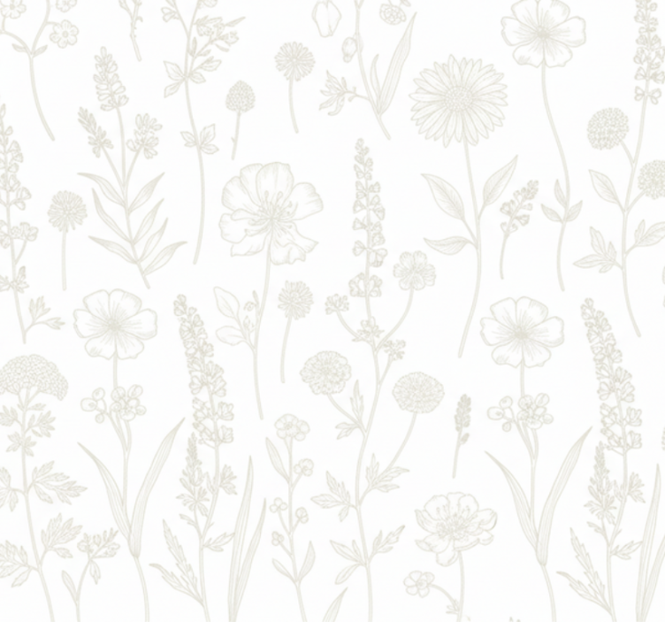 Papel tapiz para sala bocetos botánicos sendero - TenVinilo