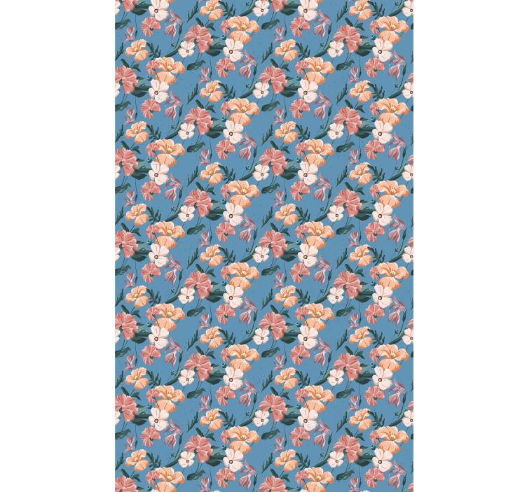 Papel tapiz floral 'flores de jeans' - TenVinilo