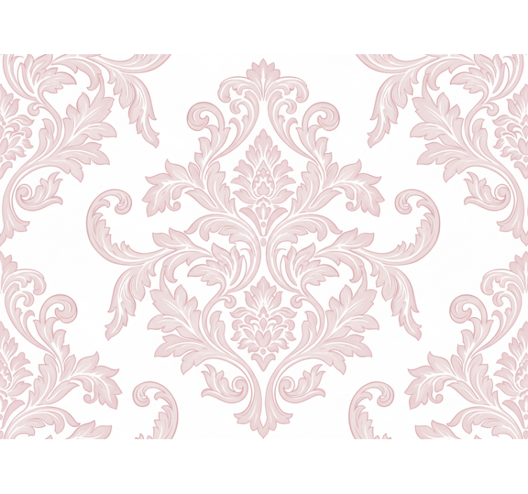 Papel tapiz barroco damasco en tono blush - TenVinilo