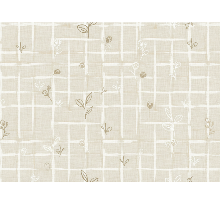 Papel tapiz beige color crema con óptica de lino - TenVinilo