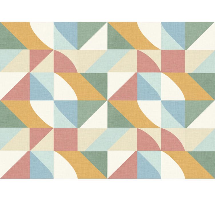 Papel tapiz rústico formas geométricas en tonos claros - TenVinilo