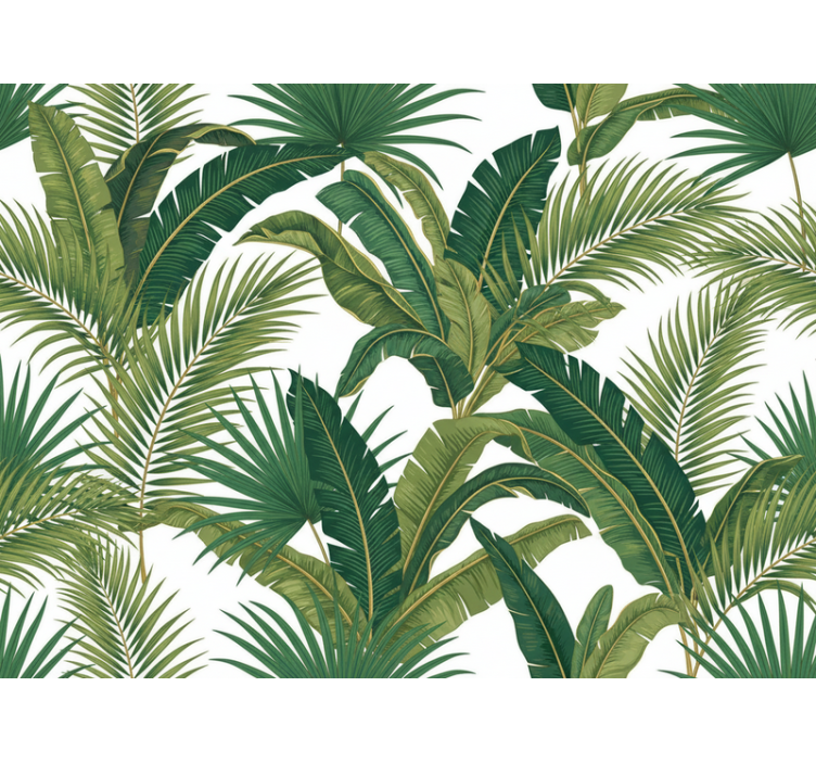 Papel tapiz hojas palmeras de lujo jungla - TenVinilo