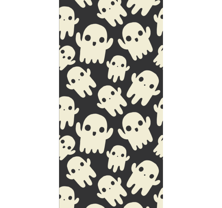 Papel tapiz Halloween patrón de calavera - TenVinilo