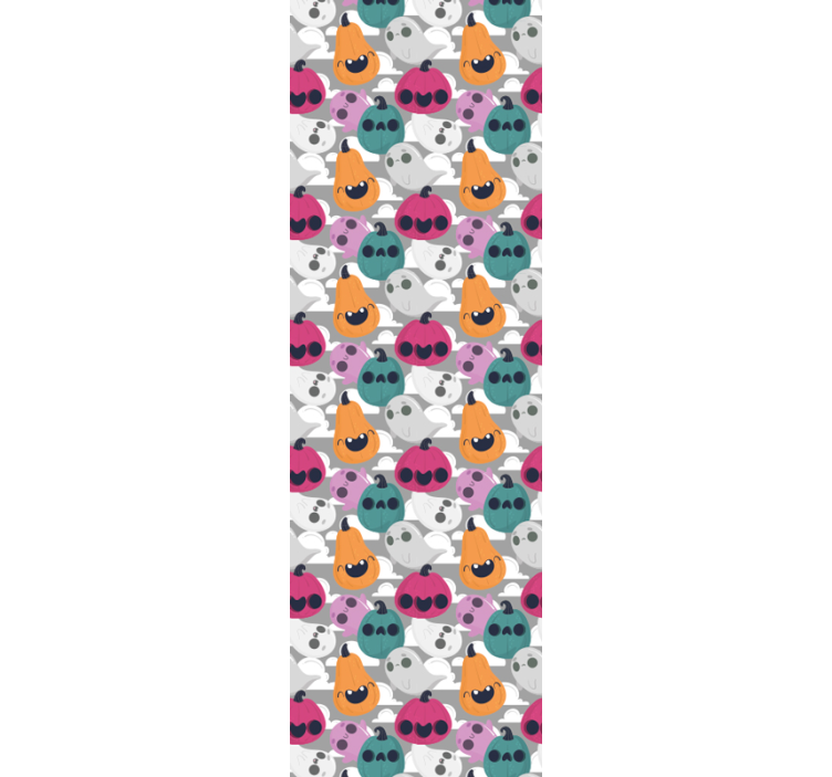 Papel tapiz Halloween patrón de calabaza juguetón - TenVinilo