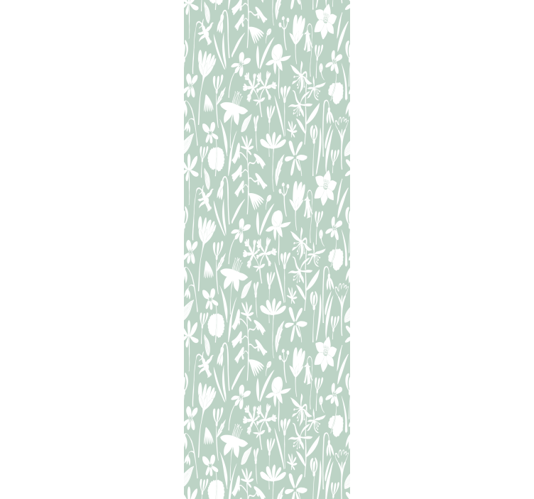 Papel tapiz flores siluetas botánicas - TenVinilo