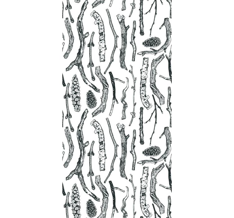 Papel tapiz animales bocetos del bosque - TenVinilo