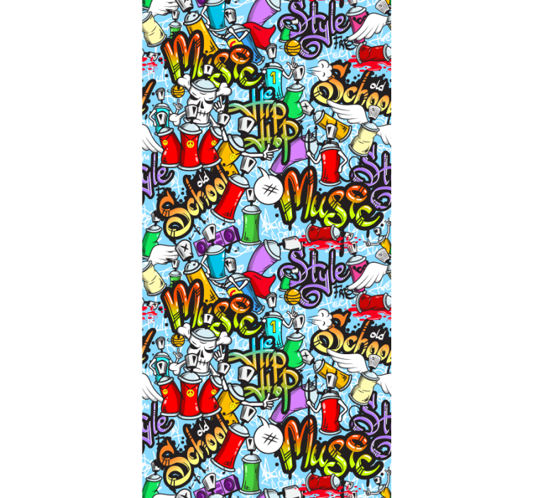 Papel pintado de arte Etiquetas de pared de graffiti colorido - TenVinilo