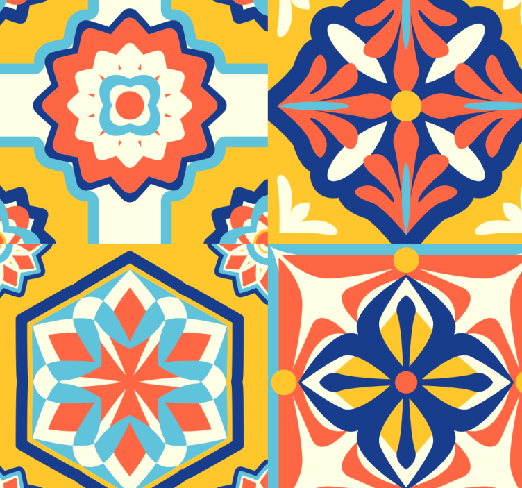 Papel pintado azulejos de mandalas - TenVinilo