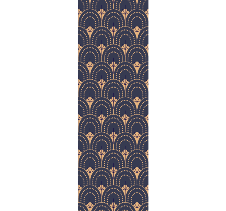 Papel tapiz despacho patrón de abanico adornado - TenVinilo