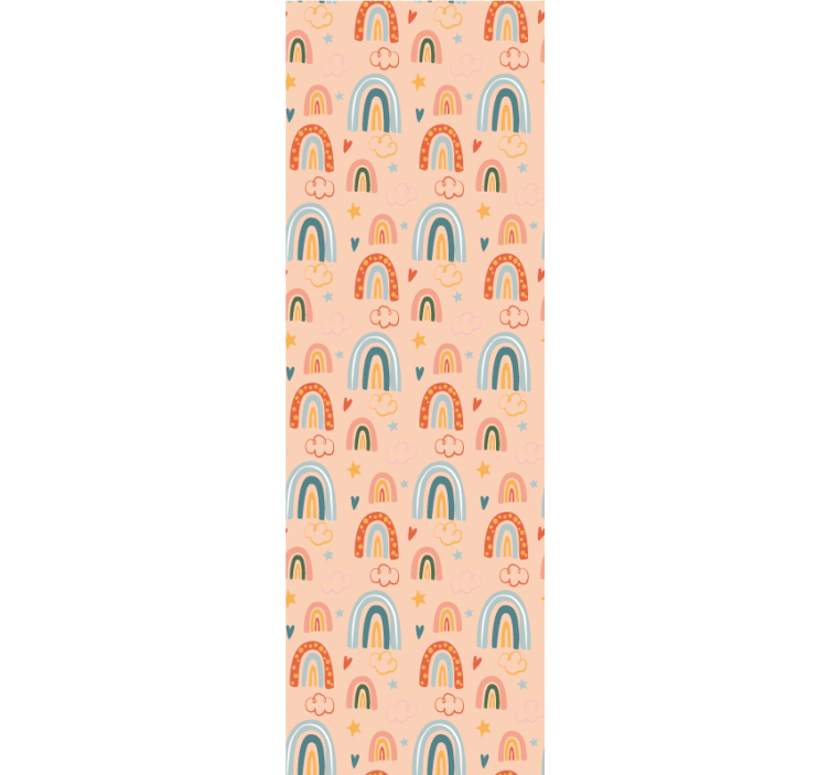 Papel tapiz juvenil paisaje onírico del arco iris - TenVinilo