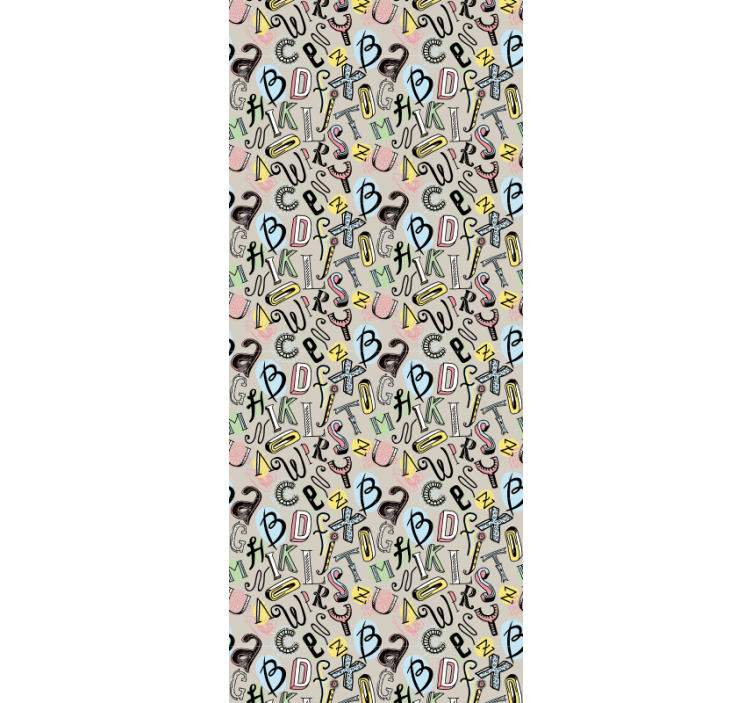 Papel tapiz letras diversión alfabética - TenVinilo